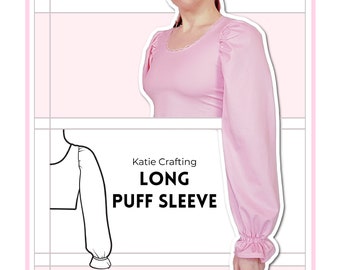 Long Puff Sleeve Sewing Pattern | Mix & Match | Add on Sleeves | Digital PDF Sewing Pattern | XS - 5XL | Instant Download
