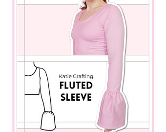 Fluted Sleeve Sewing Pattern | Mix & Match | Add on Sleeves | Digital PDF Sewing Pattern | XS - 5XL | Instant Download