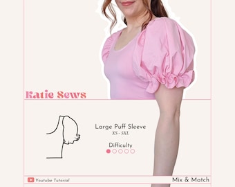 Large Puff Sleeve Sewing Pattern | Mix & Match | Add on Sleeves | Digital PDF Sewing Pattern | XS - 5XL | Instant Download