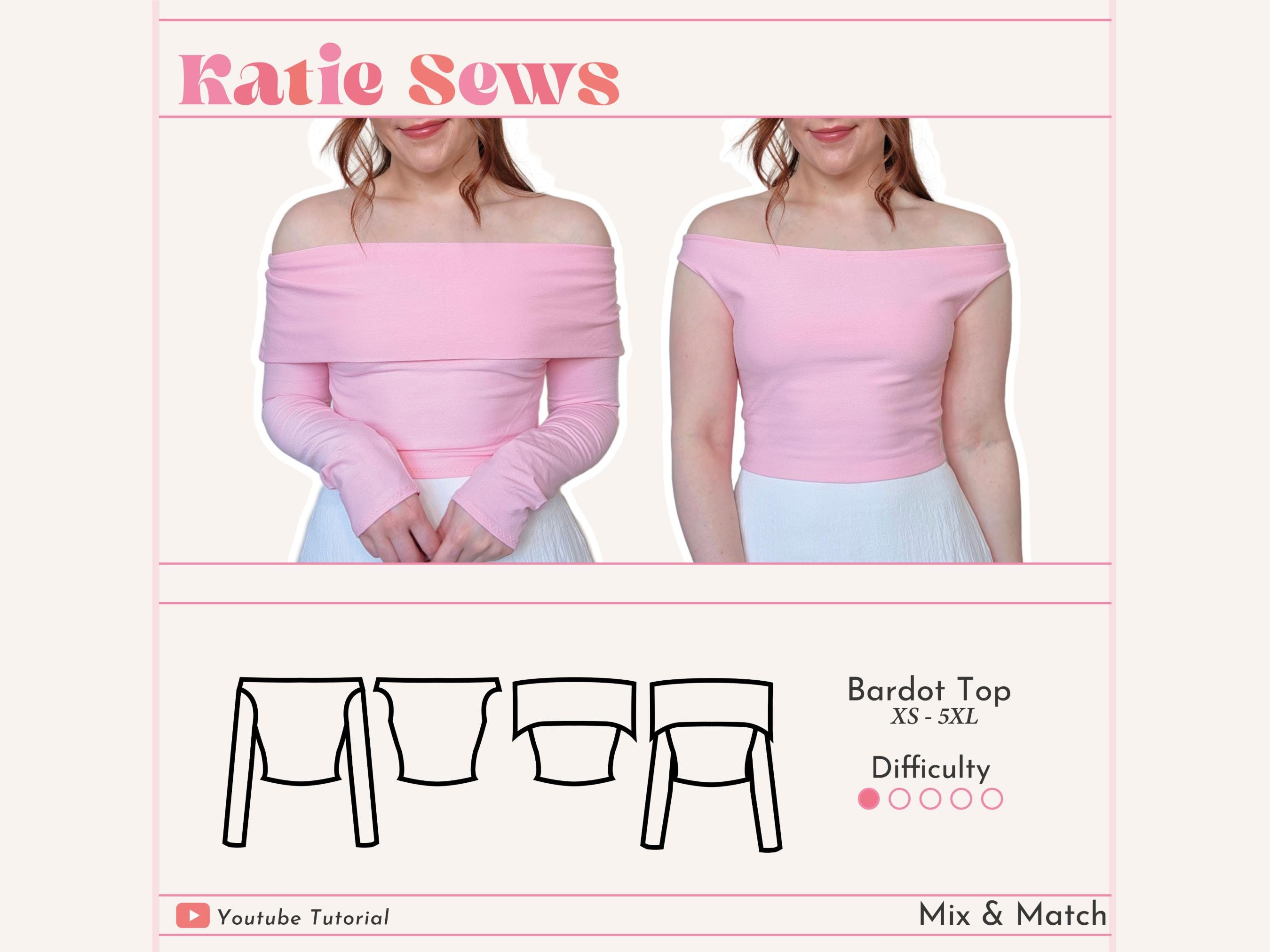 Off Shoulder Top Sewing Pattern: Bardot Style (digital PDF XS-5XL) - Etsy