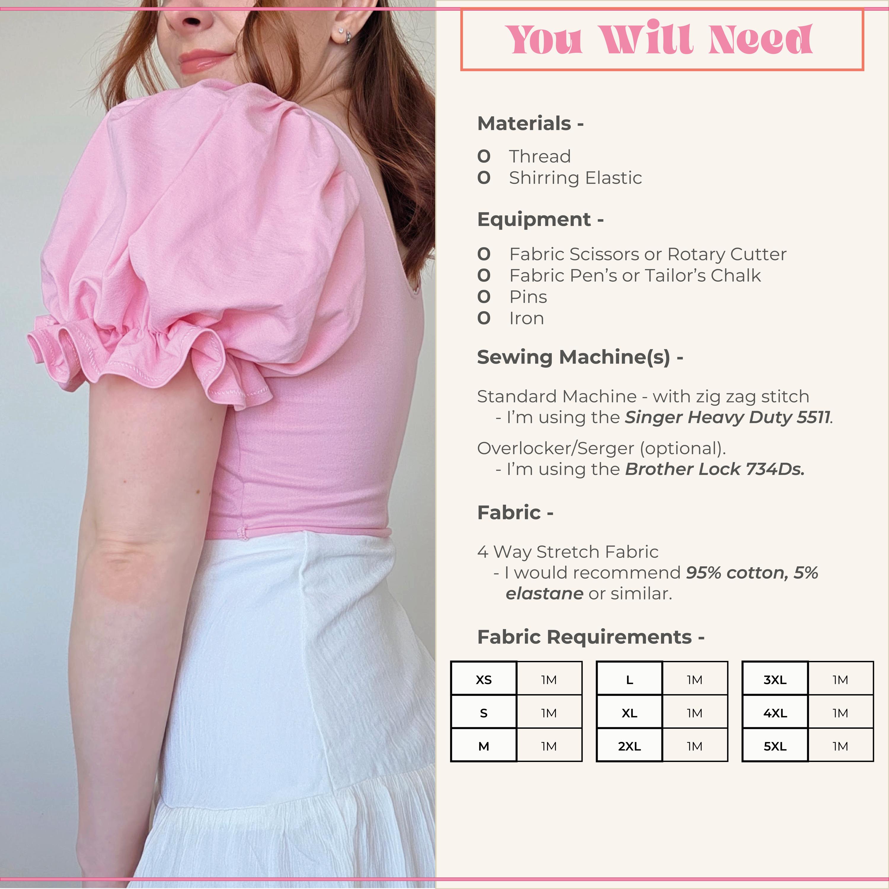 Large Puff Sleeve Sewing Pattern | Mix & Match | Add on Sleeves ...