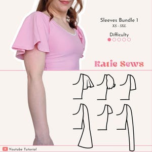 Sleeves Bundle 1 Sewing Pattern | 6 Mix & Match Sleeves | Digital PDF Sewing Pattern | XS - 5XL | Instant Download