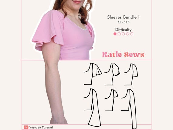 Sleeves Sewing Pattern Bundle: 6 Mix & Match Sleeves (Digital PDF XS-5XL)