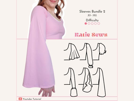 Sleeves Sewing Pattern Bundle: 6 Mix & Match Styles (Digital PDF XS-5XL)
