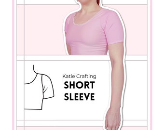 Short Fitted Sleeve Sewing Pattern | Mix & Match | Add on Sleeves | Digital PDF Sewing Pattern | XS - 5XL | Instant Download