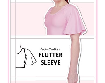 Flutter Sleeve Sewing Pattern | Mix & Match | Add on Sleeves | Digital PDF Sewing Pattern | XS - 5XL | Instant Download