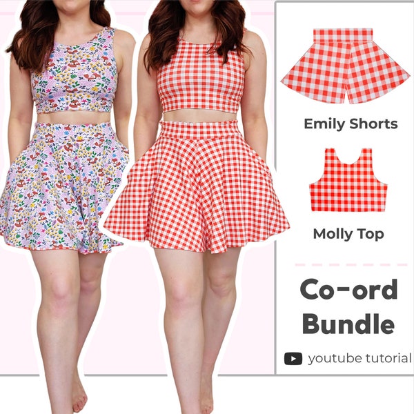 Wende-Shorts & Crop Top Schnittmuster-Bundle (Digital PDF XS-5XL)