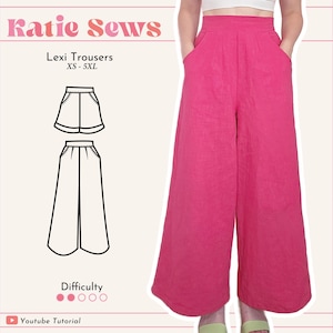 Trousers & Shorts Sewing Pattern: Elastic Waist, Pockets (Digital PDF XS-5XL)