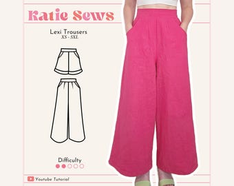 Trousers & Shorts Sewing Pattern: Elastic Waist, Pockets (Digital PDF XS-5XL)