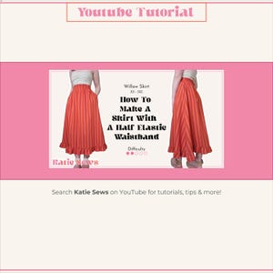 A-Line Skirt Sewing Pattern: Half Elastic Waist, With Pockets (Digital PDF XS-5XL) image 6
