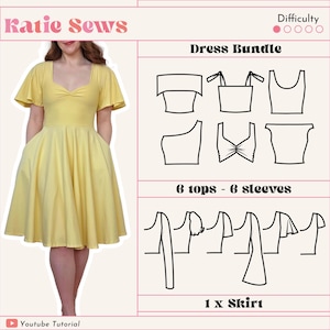 Dress Bundle Sewing Pattern: Mix & Match (Digital PDF XS-5XL)