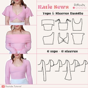 Naaipatroonbundel tops en mouwen: mix en match (digitale pdf XS-5XL)