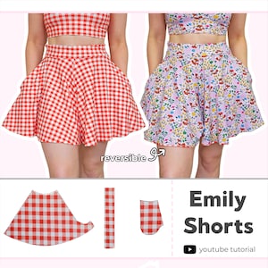 Women's Reversible A-Line Shorts With Pockets | Digital PDF Sewing Pattern | XS - 5XL | Instant Download