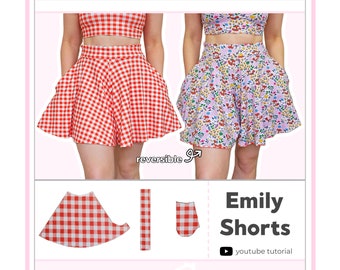 Women's Reversible A-Line Shorts With Pockets | Digital PDF Sewing Pattern | XS - 5XL | Instant Download