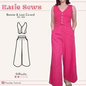 Waistcoat & Trousers Sewing Pattern: Women's Co-ord (Digital PDF XS-5XL)
