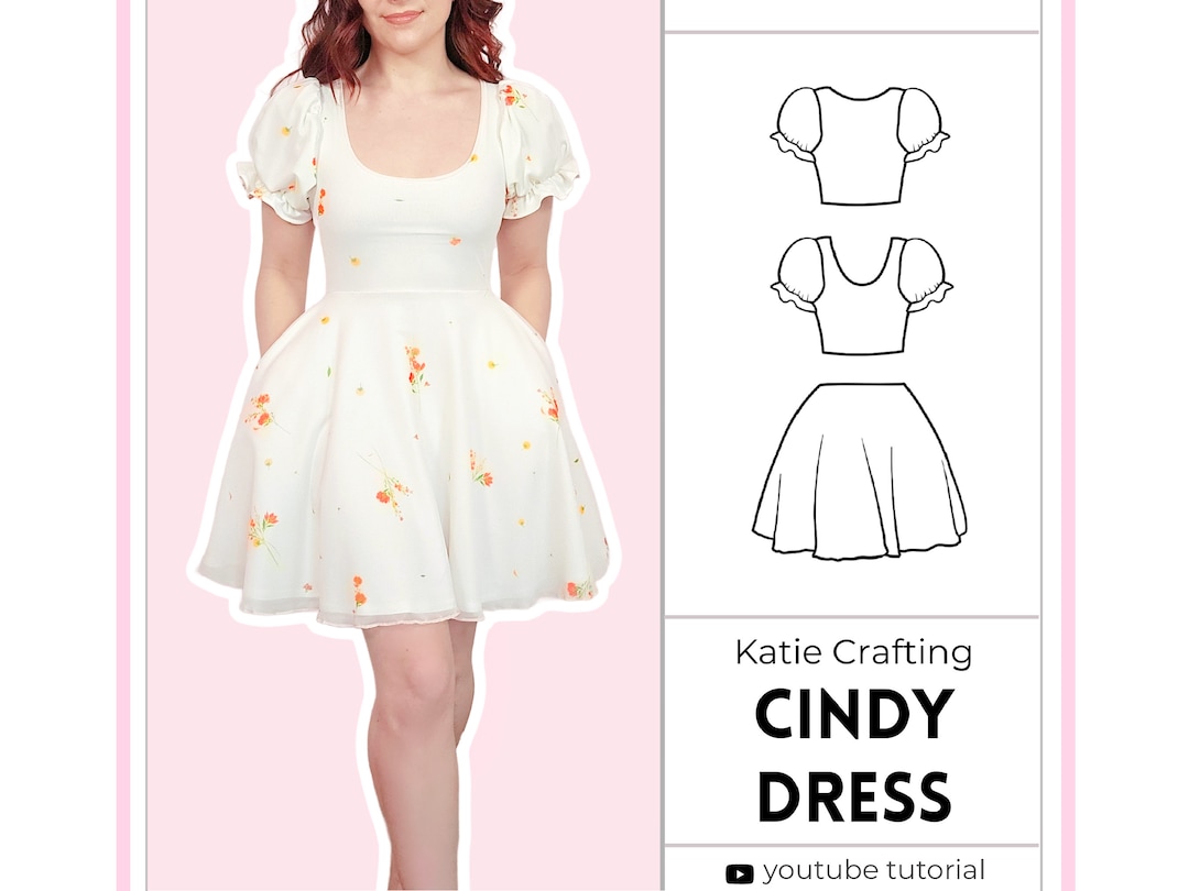 Pattern 199 Knee-Length Skater Dress with Pockets