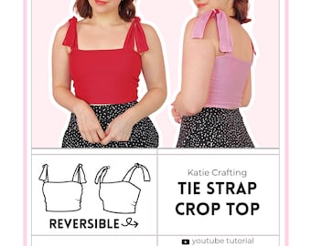 Reversible Crop Top With Multiway Straps | Mix & Match | Digital PDF Sewing Pattern | XS - 5XL | Instant Download | Beginner Friendly