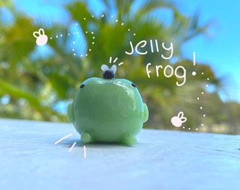 Awkward Jelly Frog Desk Buddy (with teeny bum!) || Handmade Polymer Clay Figure