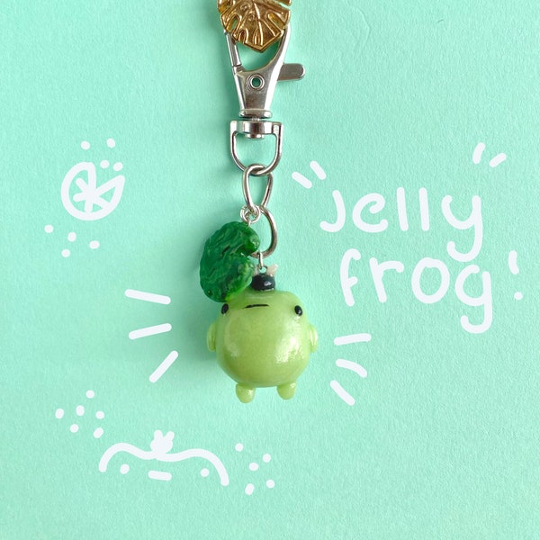 Awkward Jelly Frog Keychain (with teeny bum!) || Handmade Polymer Clay Figurine