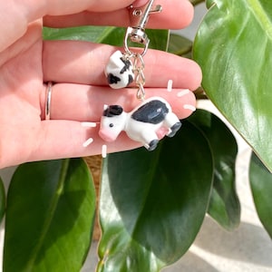 Cow Keychain! || Handmade Polymer Clay Figurine