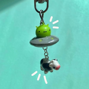 UFO Cow Keychain! | Handmade Polymer Clay Figurine
