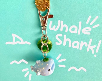 Whale Shark Keychain || Handmade Polymer Clay Figurine