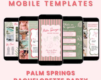 Palm Springs Bachelorette Itinerary | Mobile Trip Planner Canva Template