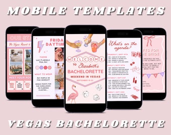 Vegas Bachelorette Itinerary Template | Lucky in Love Mobile Agenda (Canva Editable)
