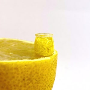 Dollhouse miniature Lemon jam, sweet jar 1:12