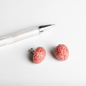 Earrings Stud Anatomical brain