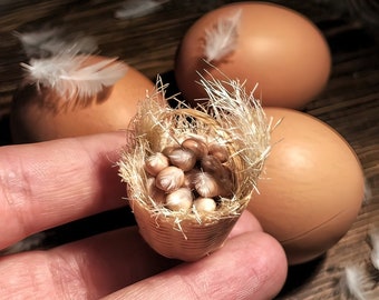 Dollhouse miniature 1/12 cute miniature eggs, eggs in basket