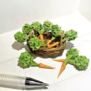 Dollhouse miniature  1/6 and 1/12 carrots  Vegetables for a dollhouse in  Miniature Polymer Clay Vegetables Dollhouse Accessories