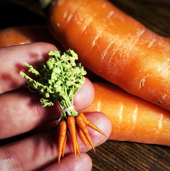 Dollhouse Miniature 1/6 and 1/12 Bunch of Carrots Vegetables for a