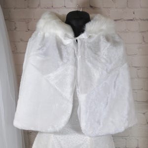 Bridal Faux Fur Cape: Winter Wedding Shrug, White Shawl