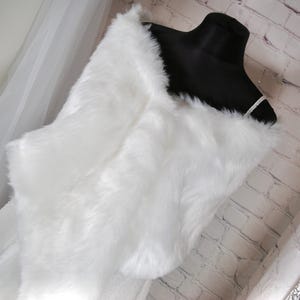 Ivory Faux Fur Bridal Cape: Wedding Shawl Wrap