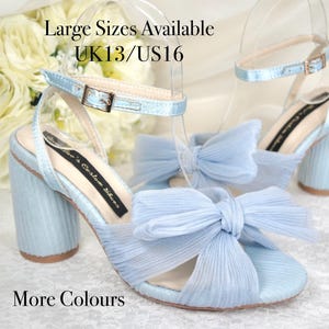 Blue Silk Wedding Heels: Handmade Block Heel Bridal Sandals