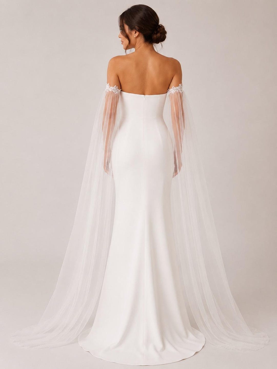 Bicep Wedding Cape With Lace, Detachable Dress Sleeves, Bridal Wings ...