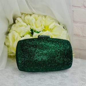 Atemberaubende Smaragdgrün Kristall Handgemachte Abendhandtasche Strass Geldbörse Andere Farben