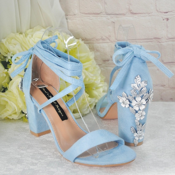 Sandalias Zapatos De Novia Azul Calzado Sandalias Tacon 8001652
