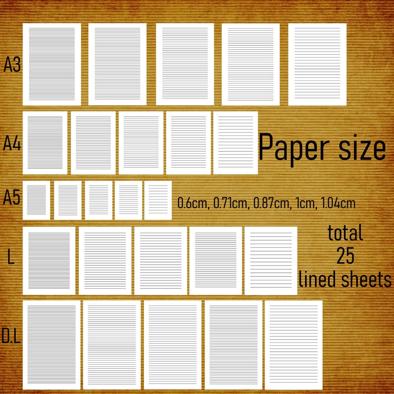 Printable Lined Paper PDF. Wide Ruled Paper. College Ruled Paper ...