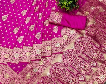Kanchipuram Pure Lichi Silk Saree for Women With Heavy - Etsy
