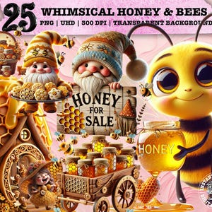 Grillige honingbij clipart, schattige bij png, boerderij honing kunst, rustieke sublimatie, Cottagecore esthetiek, schattige kabouter, commercieel gebruik ontwerp