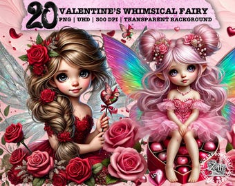 Valentine's Fairy Clipart, Cute PNG, Romantic Valentine's Day Clipart, Love Sublimation, Commercial Use, Tumbler Design, Mug PNG T-shirt PNG