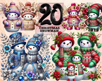 Christmas Snowman Clipart, Christmas Clipart, Festive Clipart, Christmas PNG, Commercial Use Clipart Transparent PNG Cozy Winter Christmas