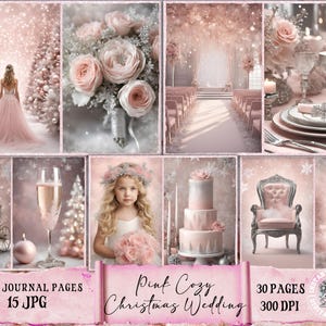 Pink Cozy Wedding Junk Journal Kit, Blush Pink Junk Journal Paper Cozy Junk Journal Printable Page Digital Collage Sheet Instant Download