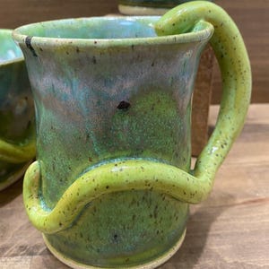 Mug, Snake Handled Mug, Handmade pottery