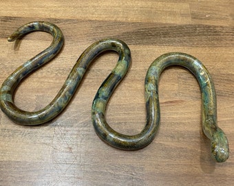 Snake, green snake, ceramic, handmade pottery