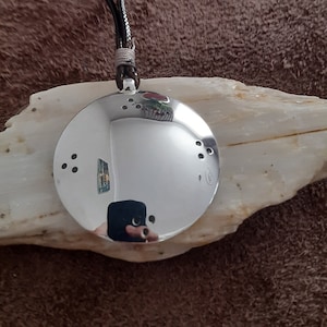 Sterling Silver Melong Mirror Amulet: Mongolian Shaman Protection