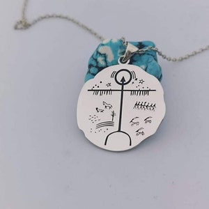 Oude tengrisme sjamanistische amulet ketting tovenarij symbool hanger 925 sterlingzilver