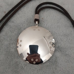 925 sterling silver mirror Mongolia Siberia Asia symbolic protection,Negative reflection Melong Mirror, Tibetan Shaman amulet